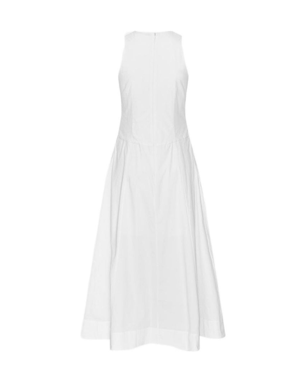 ROTATE BIRGER CHRISTENSEN White Sleeveless Flower Midi Dress