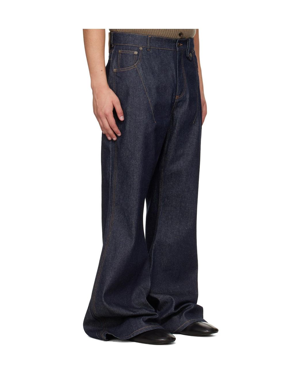 Egonlab Blue Overscaled Belt Loop Jeans for men