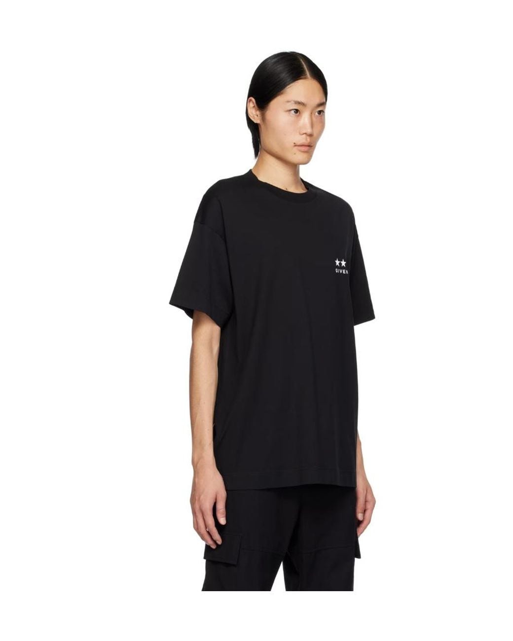 Givenchy Black Logo Printed Crewneck T-Shirt for men