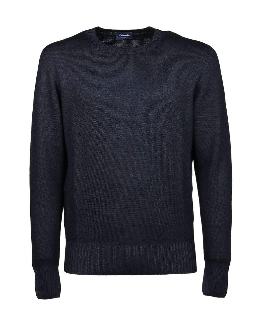 Drumohr Blue Merino Crew-Neck Jumper for men