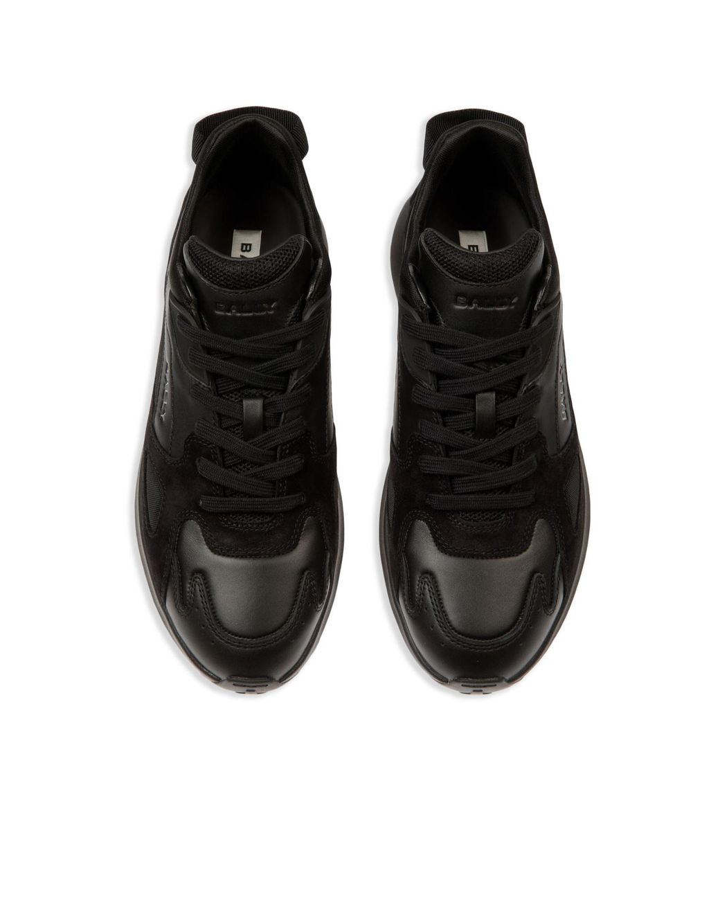 Bally Black Low-Profile Suede Mesh Leather Sneakers for men