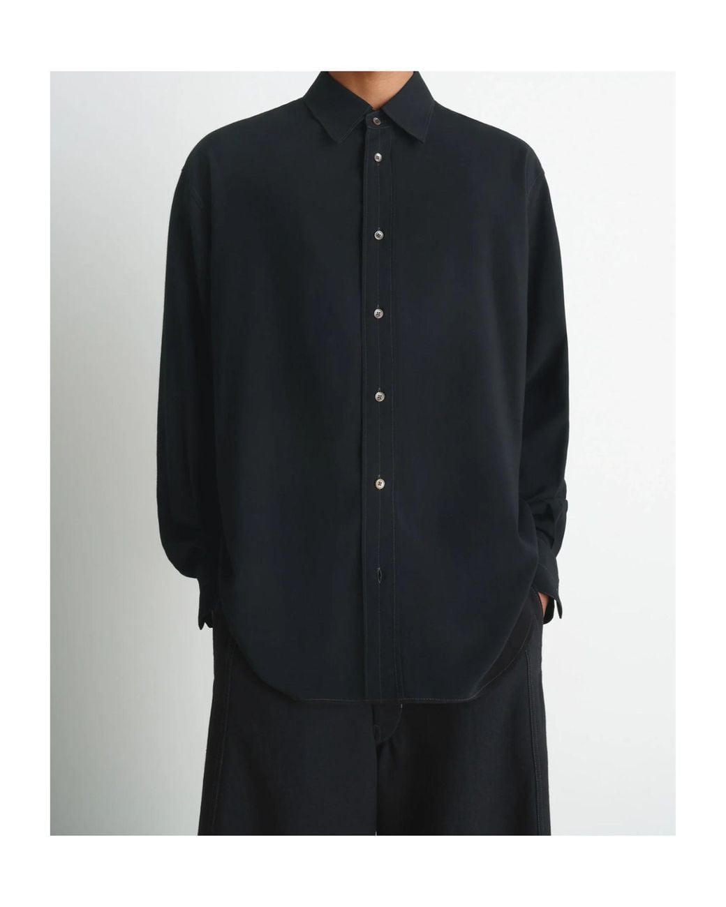 Lemaire Black Relaxed Shirt for men