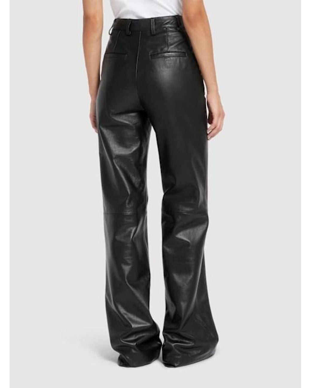 GIUSEPPE DI MORABITO Black Leather Flared Pants
