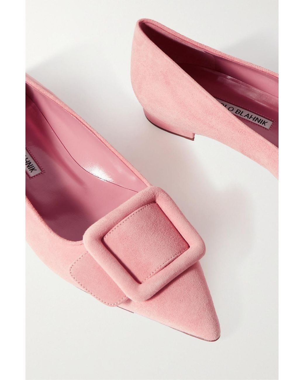 Manolo Blahnik Pink Pointed Flat Shoes