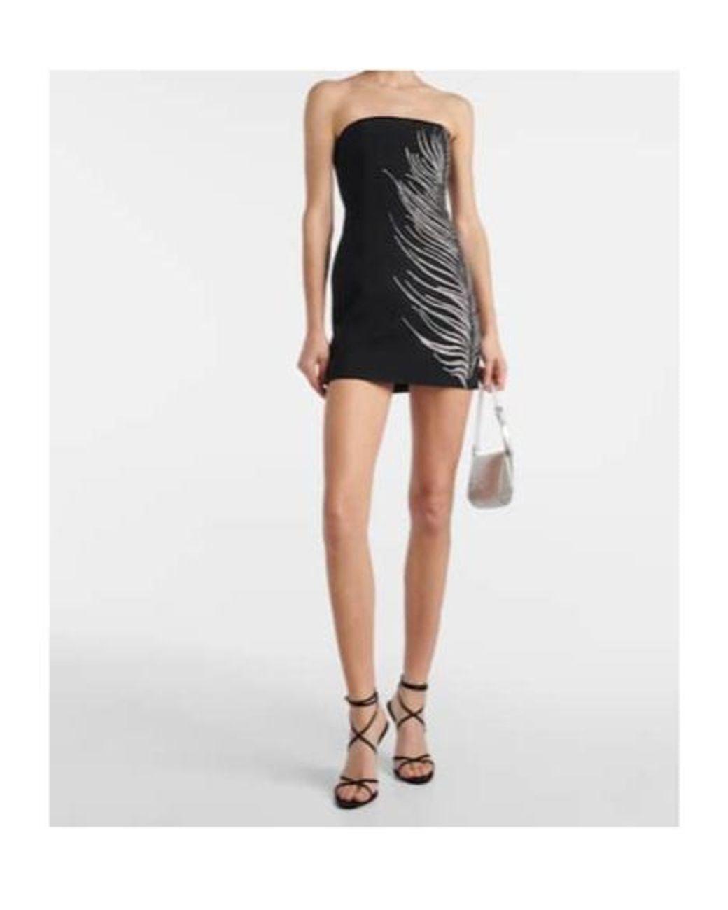 David Koma Black Crystal-Embellished Cady Minidress