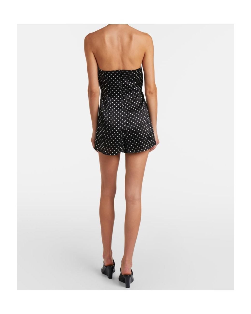 Jean Paul Gaultier Black Polka-Dot Silk Romper