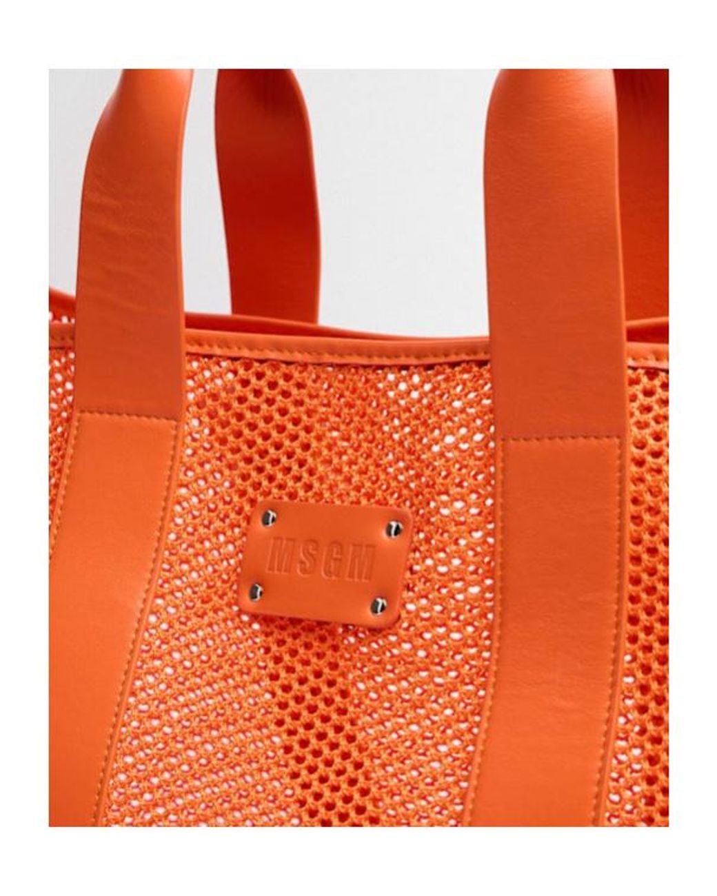 MSGM Orange Large Mesh Bag