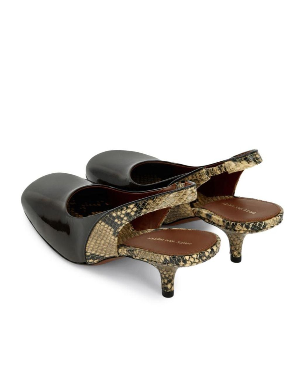 Dries Van Noten Metallic Slingback Heeled Pumps