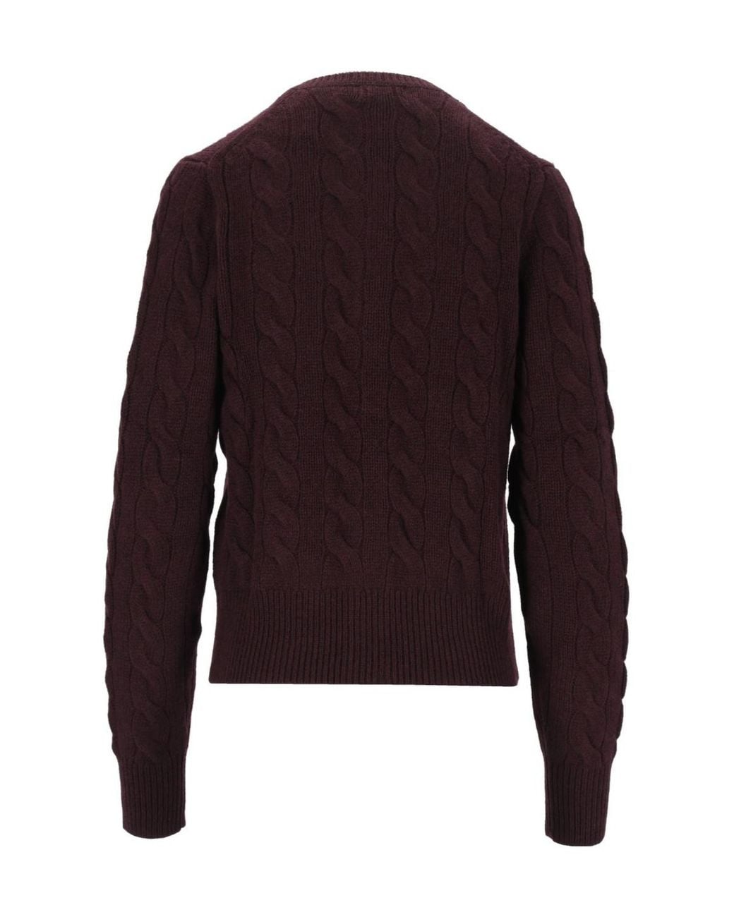 Polo Ralph Lauren Purple Cable-Knit Cardigan