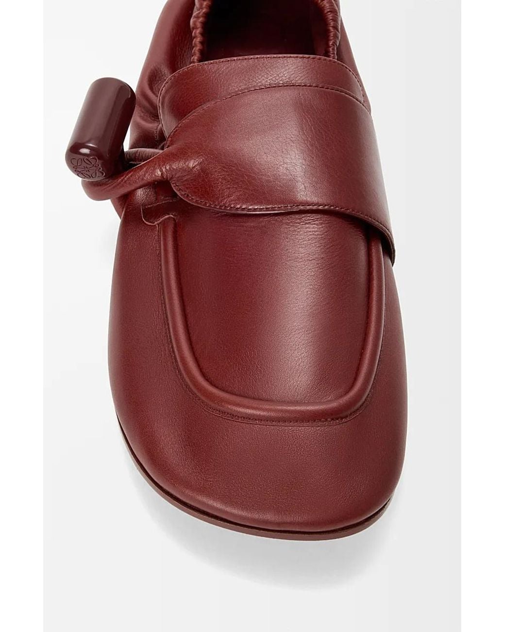 Loewe Purple Glossy Calfskin Loafers