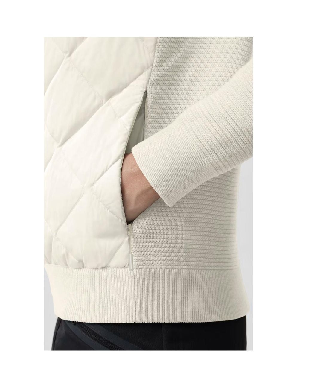 Canada Goose White Hybridge Quilted Hooded Jacket
