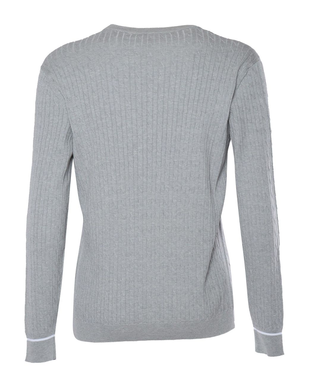 Peserico Gray Ribbed Crewneck Jumper for men