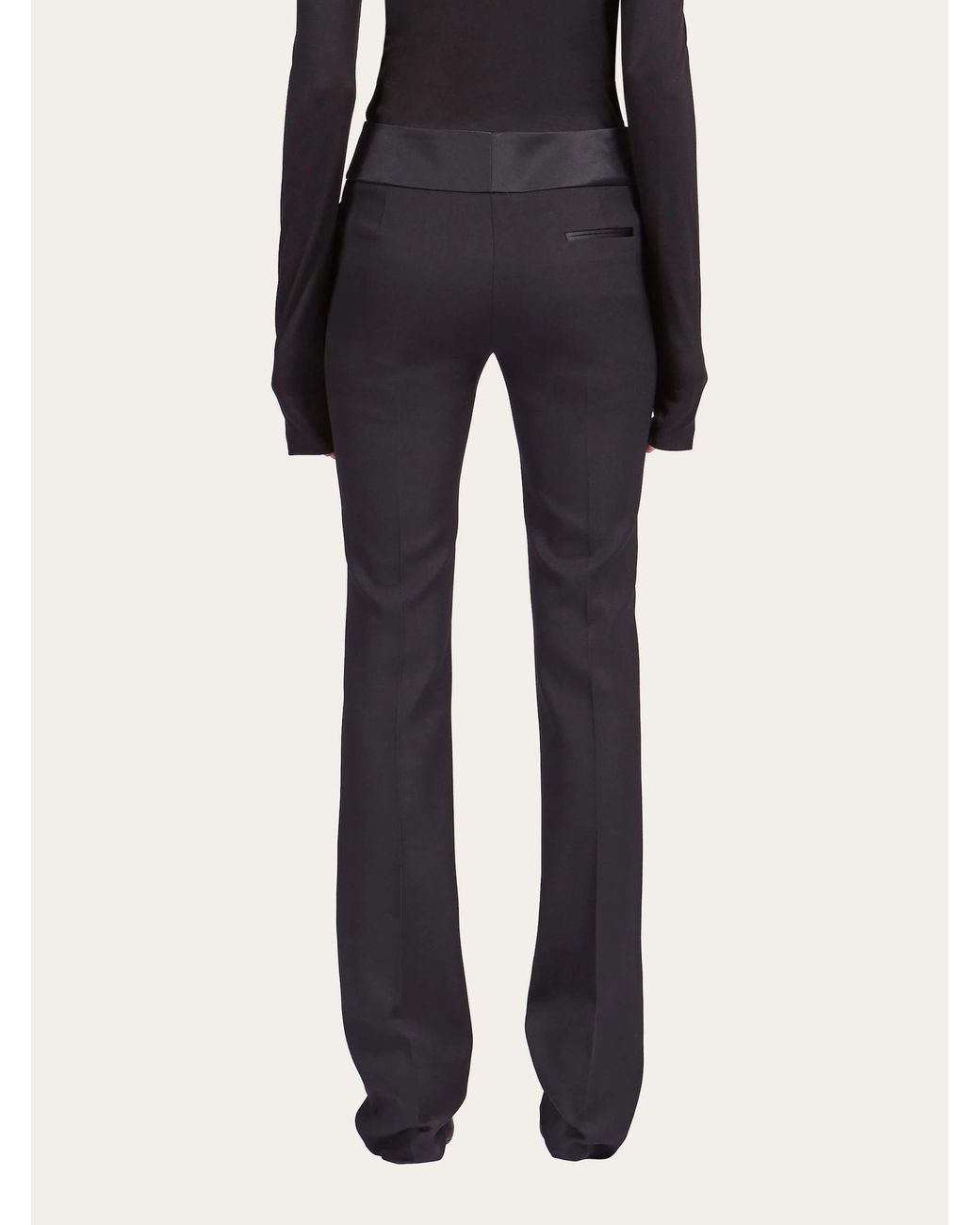 Ferragamo Blue Front Crease, Freshly Cut Wool Casual Pants