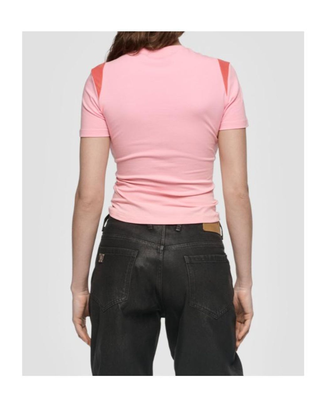 M I S B H V Pink Logo Fitted T-Shirt
