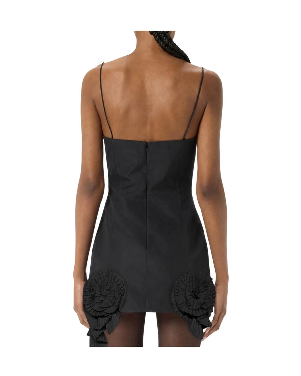 Blumarine Black Ruffled Hem Mini Dress