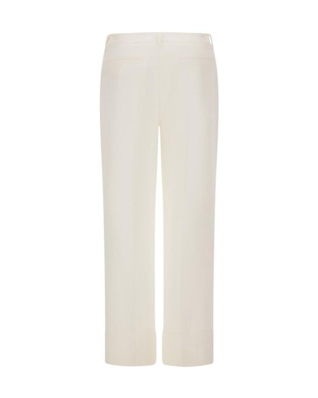 Herno White Pressed Crease Turn-Ups Trousers