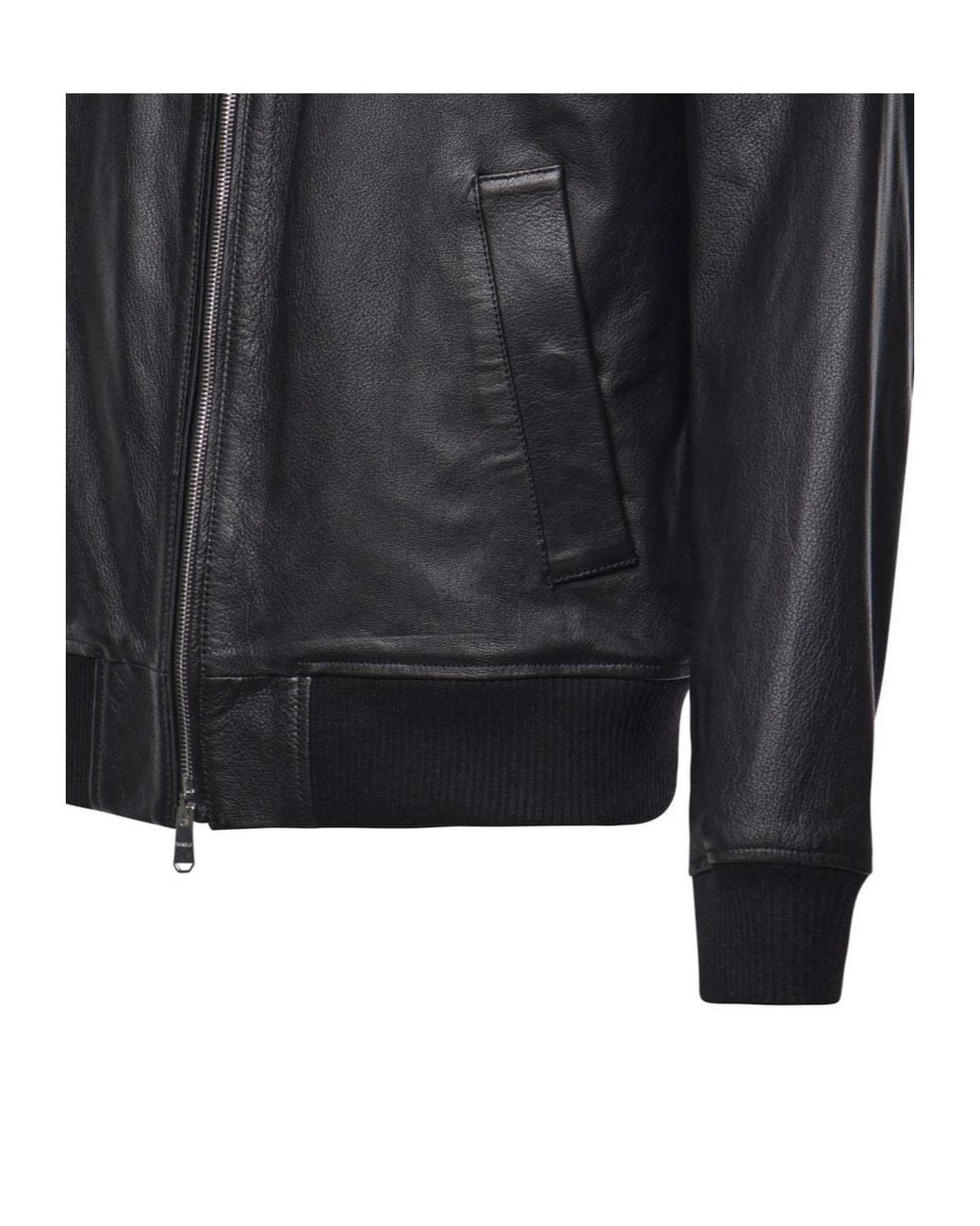 Dondup Blue Ribbed Hem Zip-Up Jacket for men