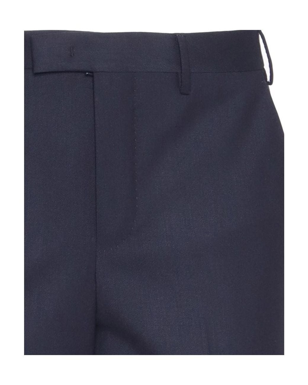 PT01 Blue Pt Torino Straight-Leg Turn-Up Hem Tailored Trousers for men