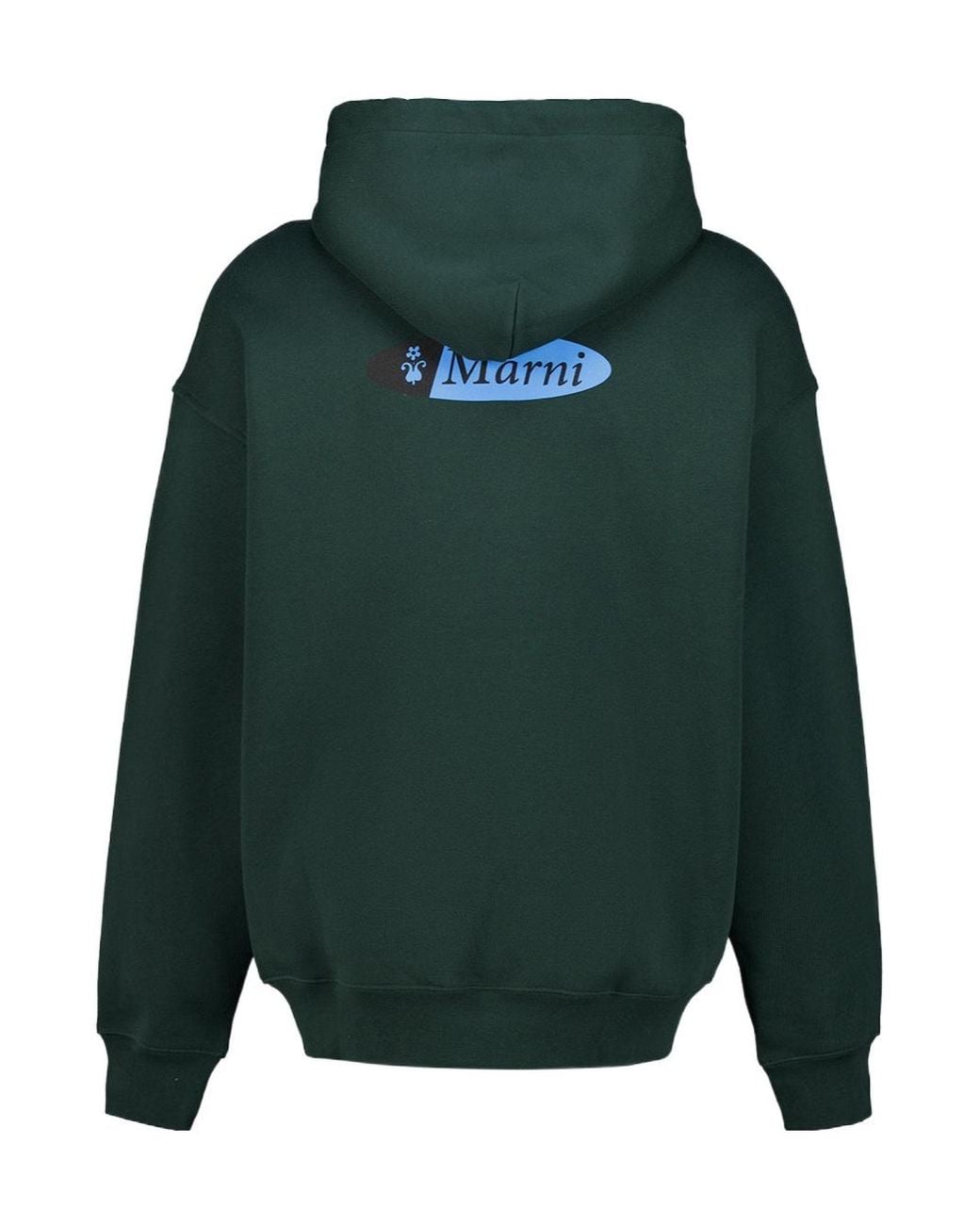 Marni Green Drawstring Hooded Sweatshirt for men