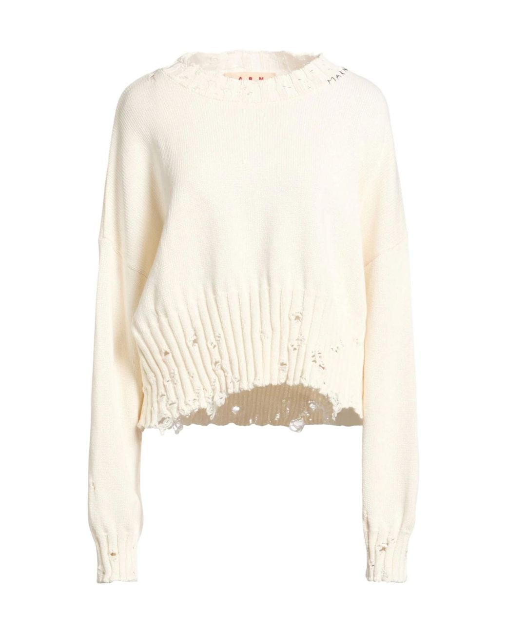 Marni White Minimalist Solid Color Knitwear