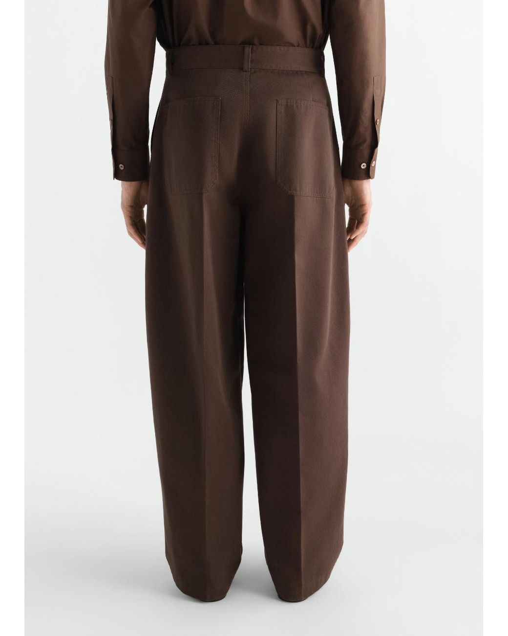 Lemaire Brown Barrel Pants for men