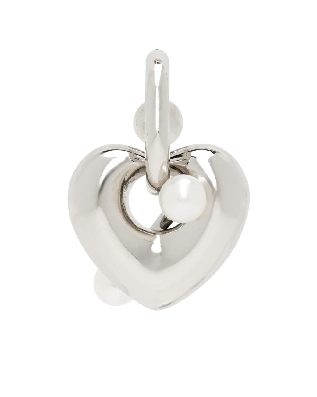 Justine Clenquet White Single Eros Earring for men
