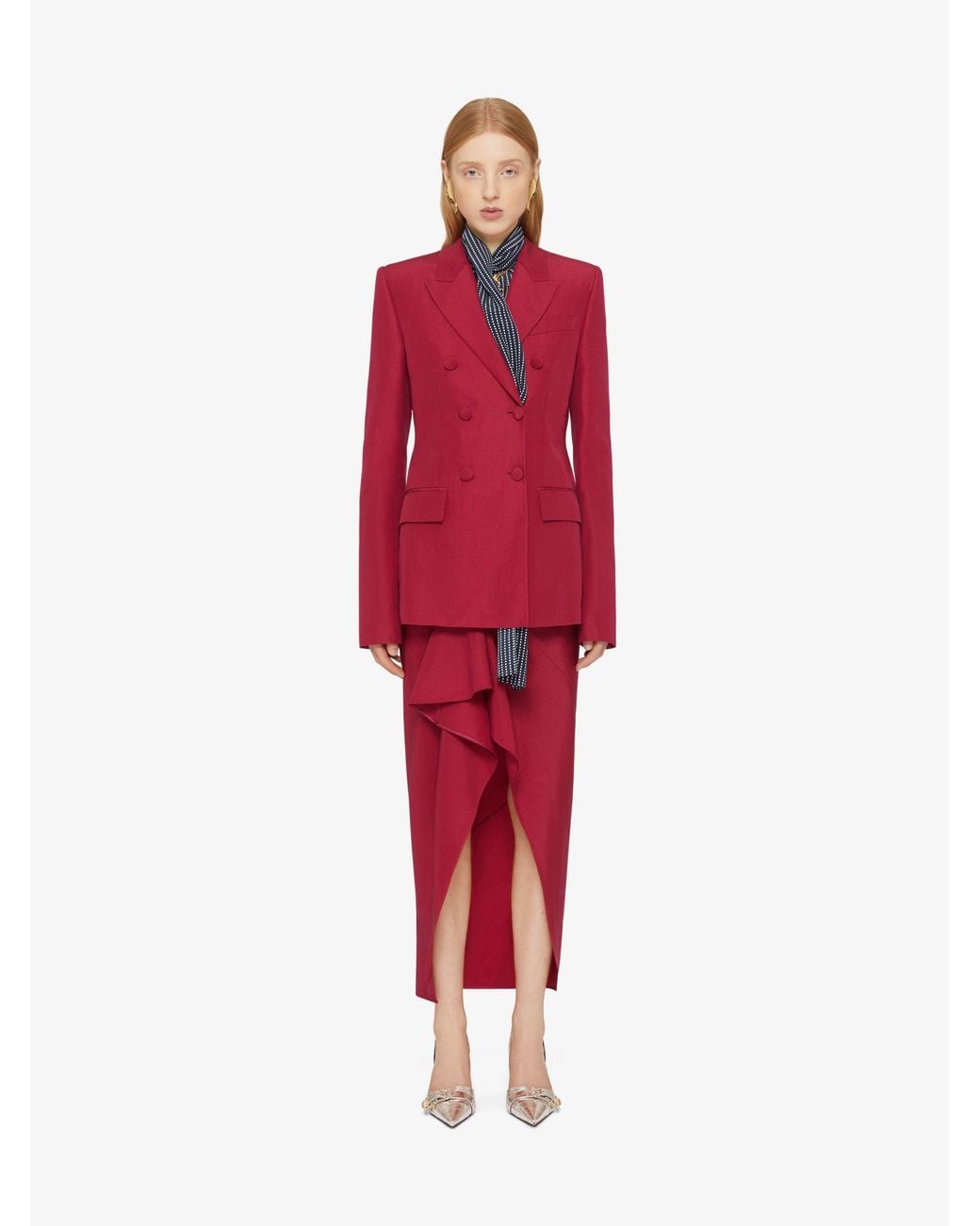 Givenchy Red Double Breasted Jacket