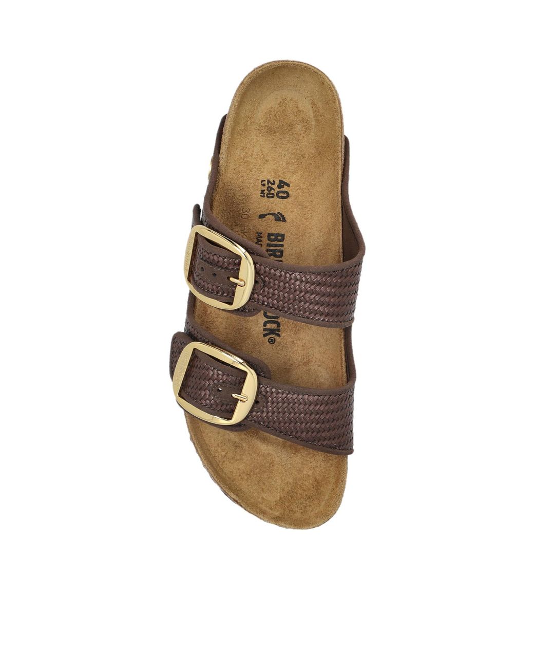 Birkenstock Brown Arizona Raffia Buckle-Strap Sandals