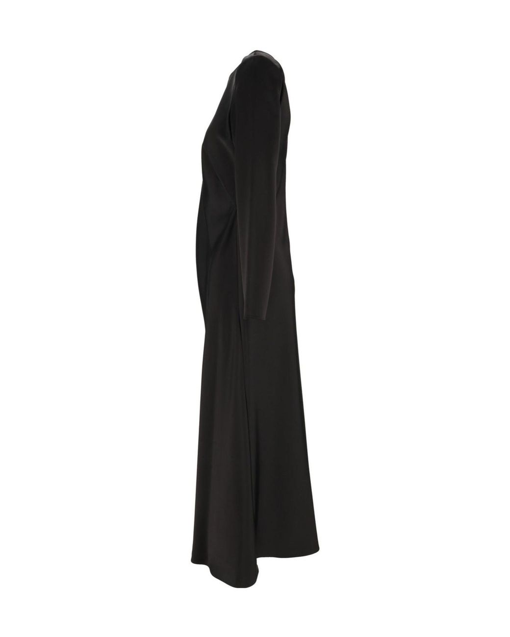 Emporio Armani Black Crewneck Satin Dress