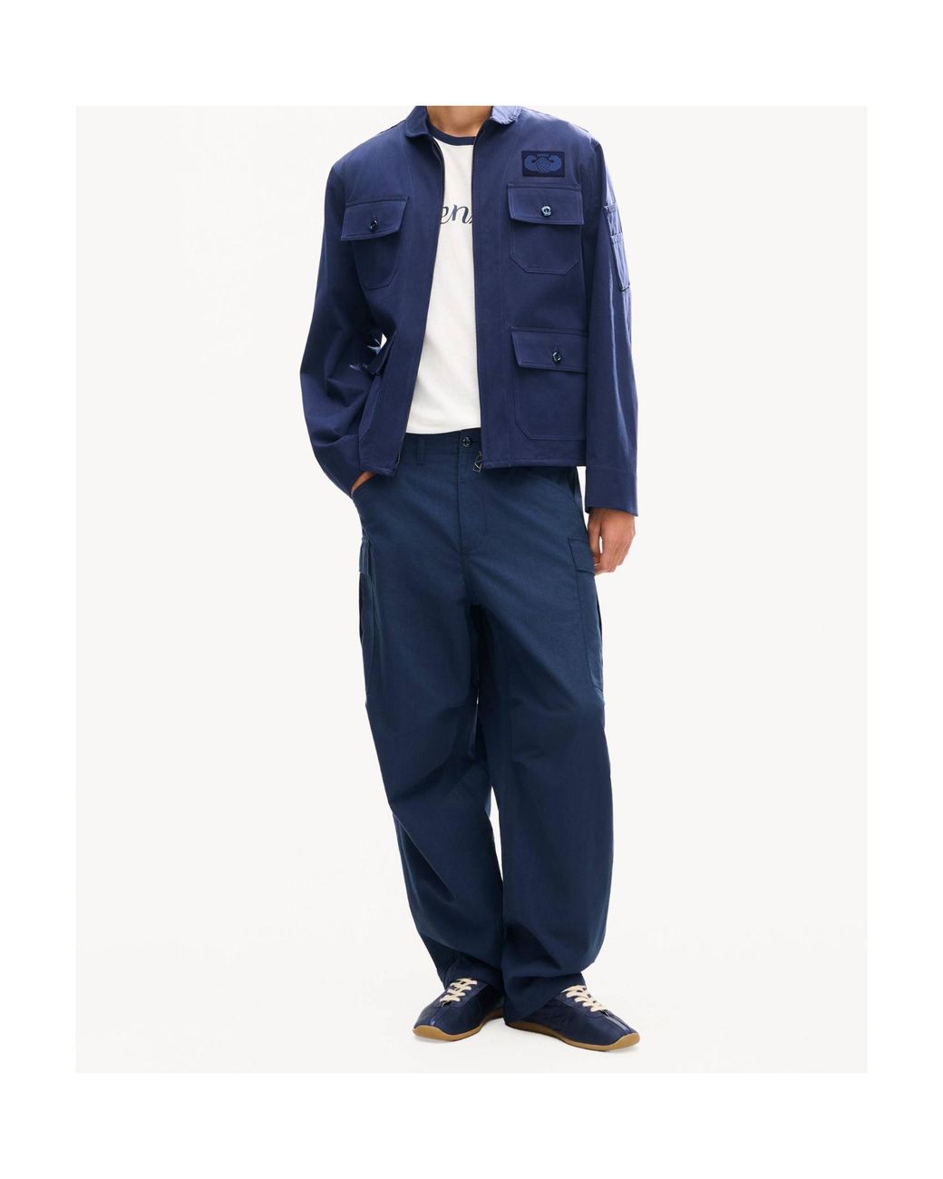 KENZO Blue Logo Trim T-Shirt for men