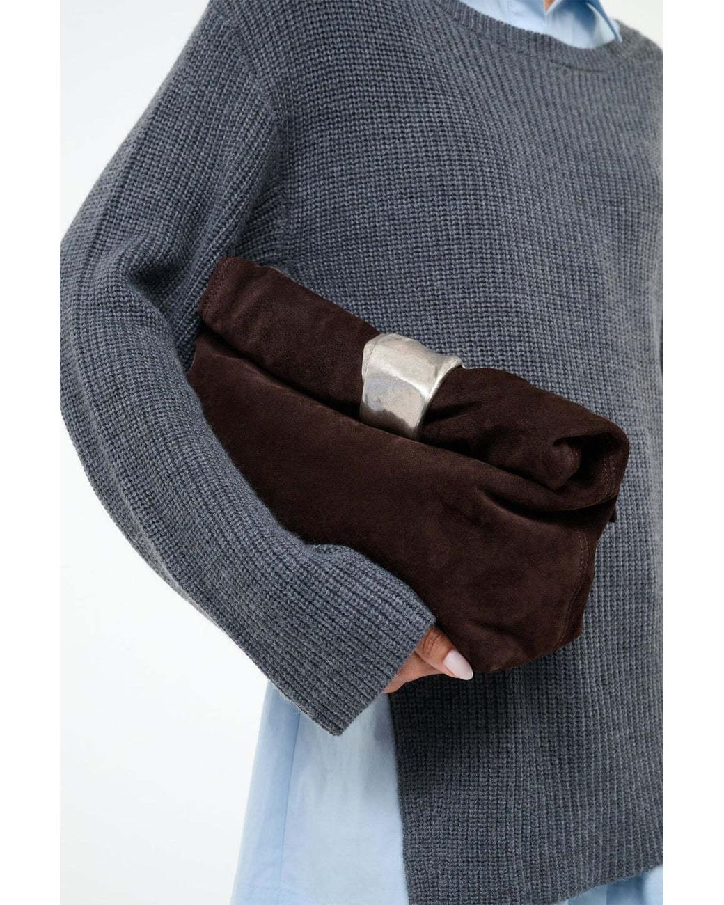 Staud Brown Logo Shoulder Bag