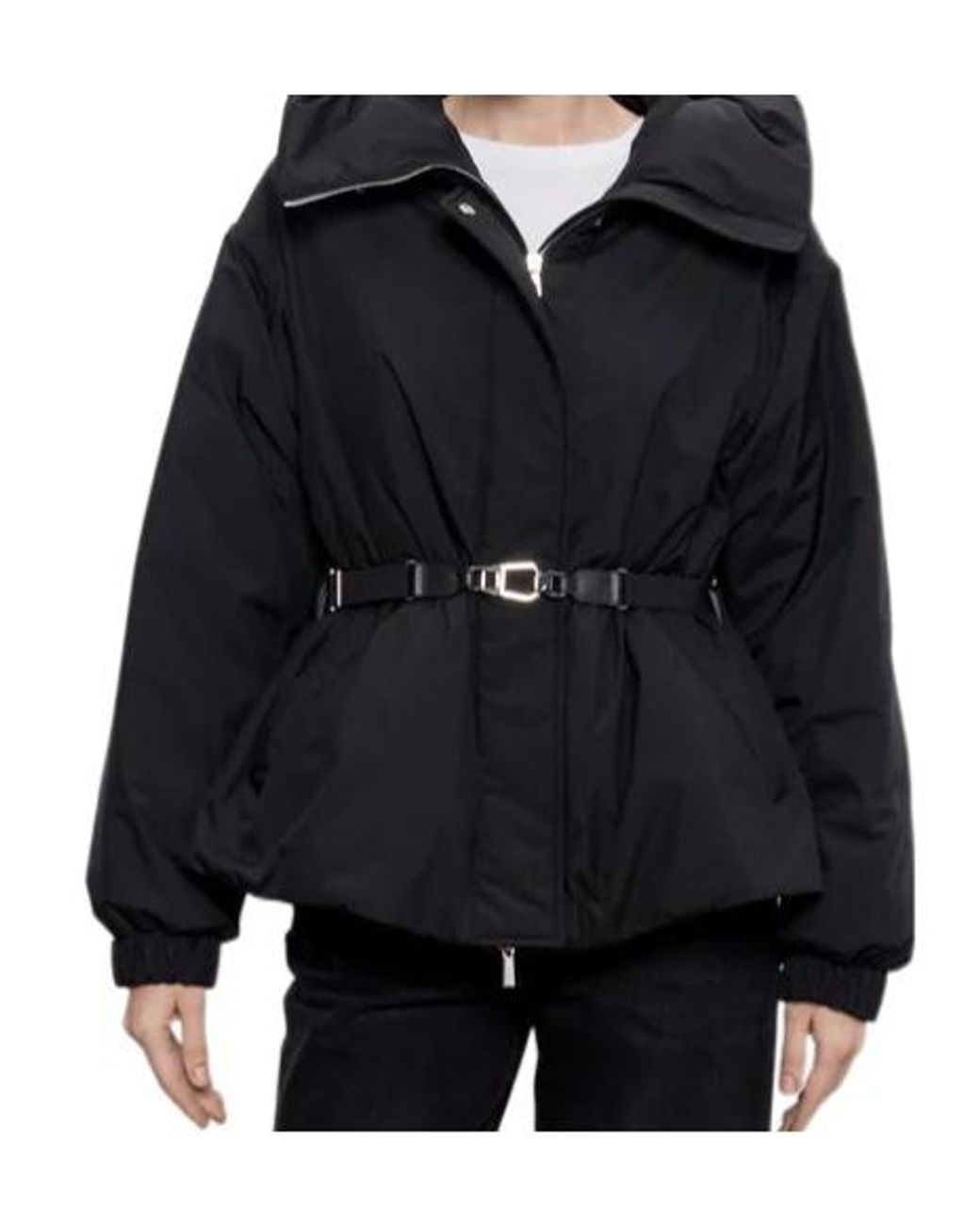 Moorer Black Glarea Belted Hooded Down Jacket