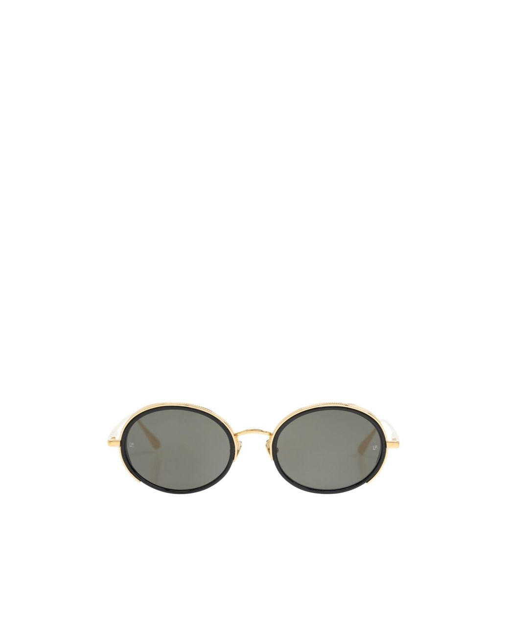 Linda Farrow White Finn Oval Frame Sunglasses for men