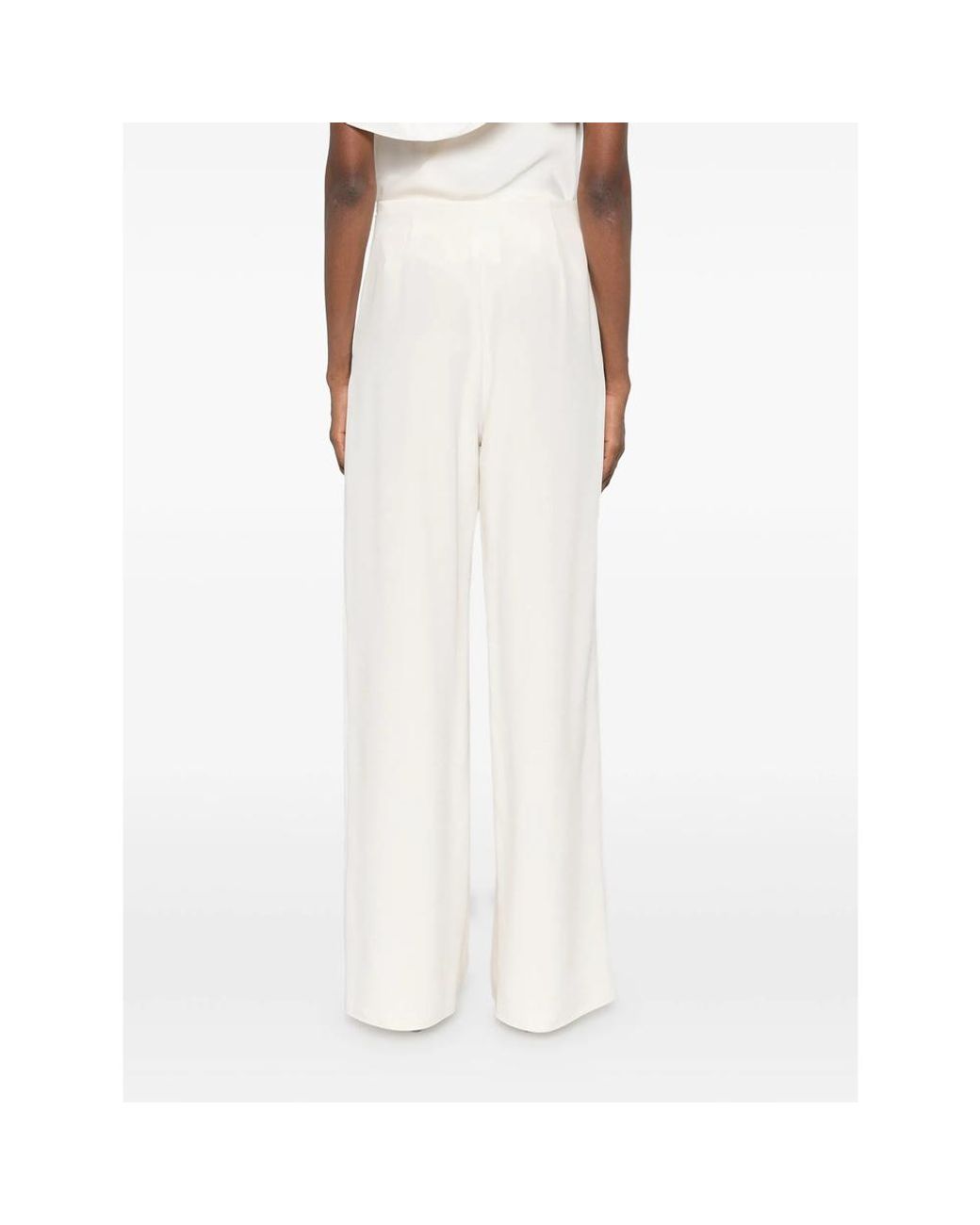 Max Mara White Wide-Leg Casual Pants