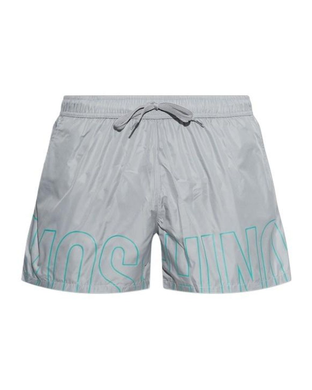 Moschino Blue Logo Print Swim Shorts for men