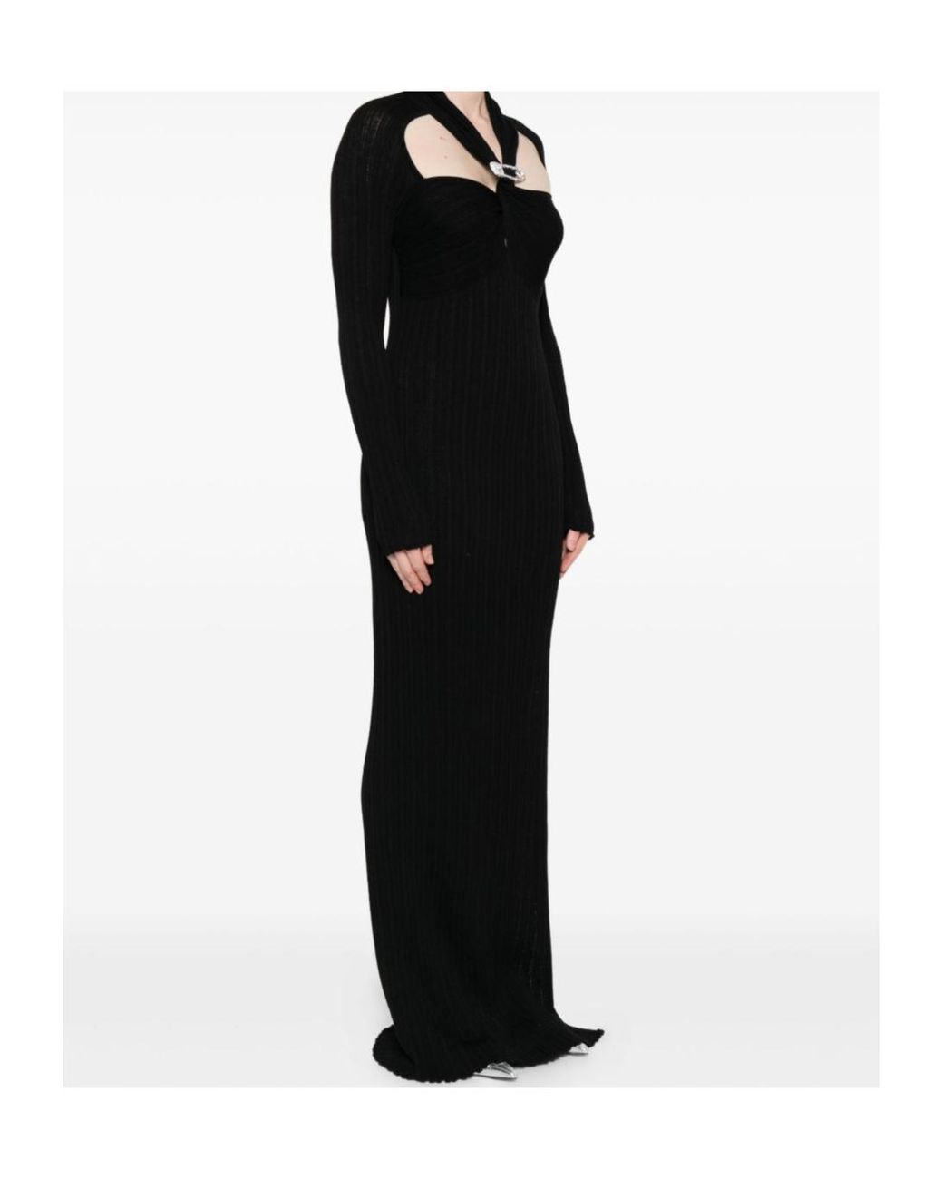 GIUSEPPE DI MORABITO Black Crystal-Embellishment Maxi Dress