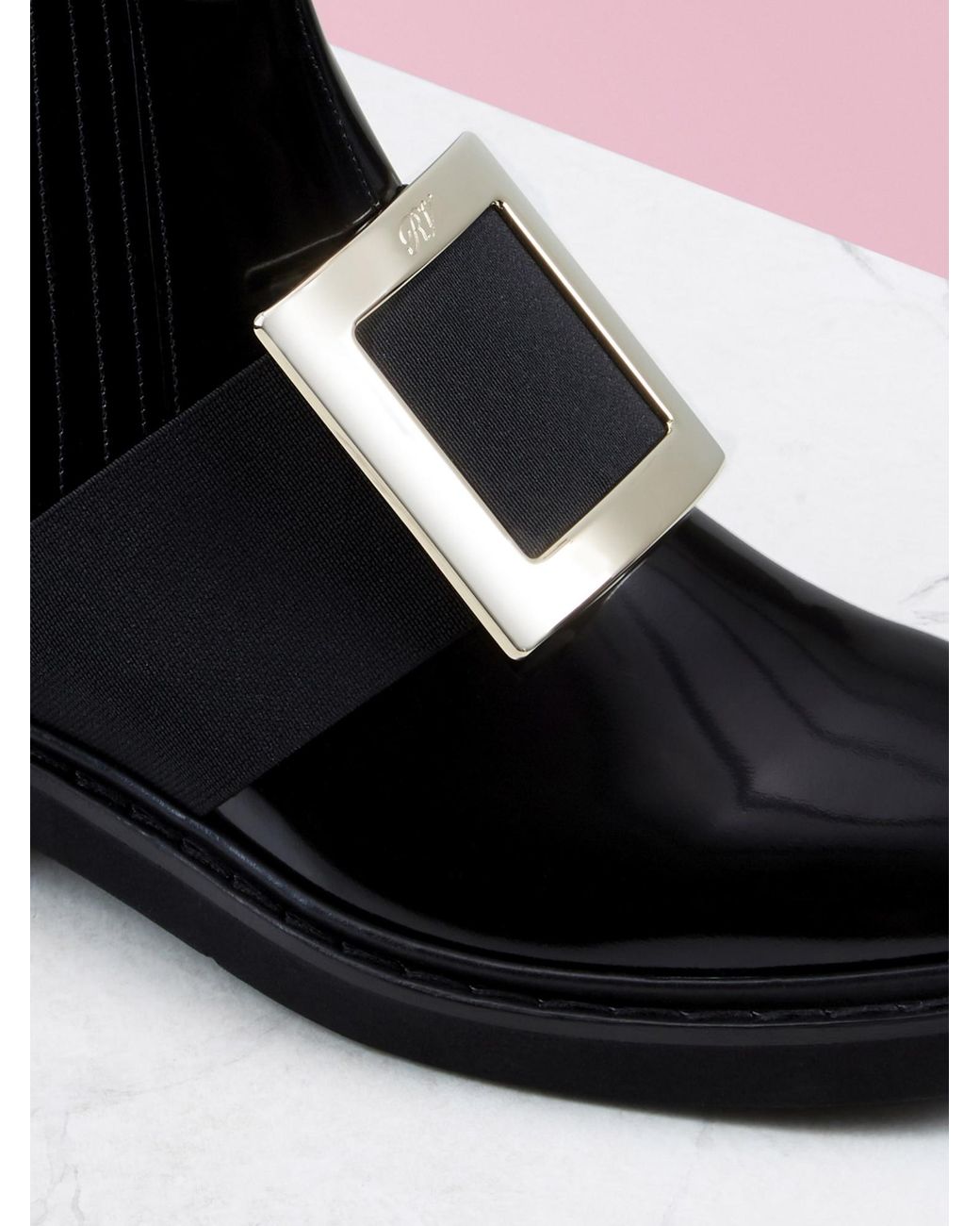 Roger Vivier Black Viv' Rangers Buckle Chelsea Boots