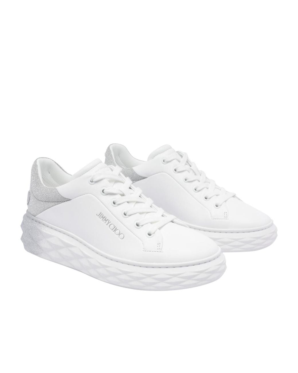 Jimmy Choo White Diamond Maxi/F Ii Leather Sneaker