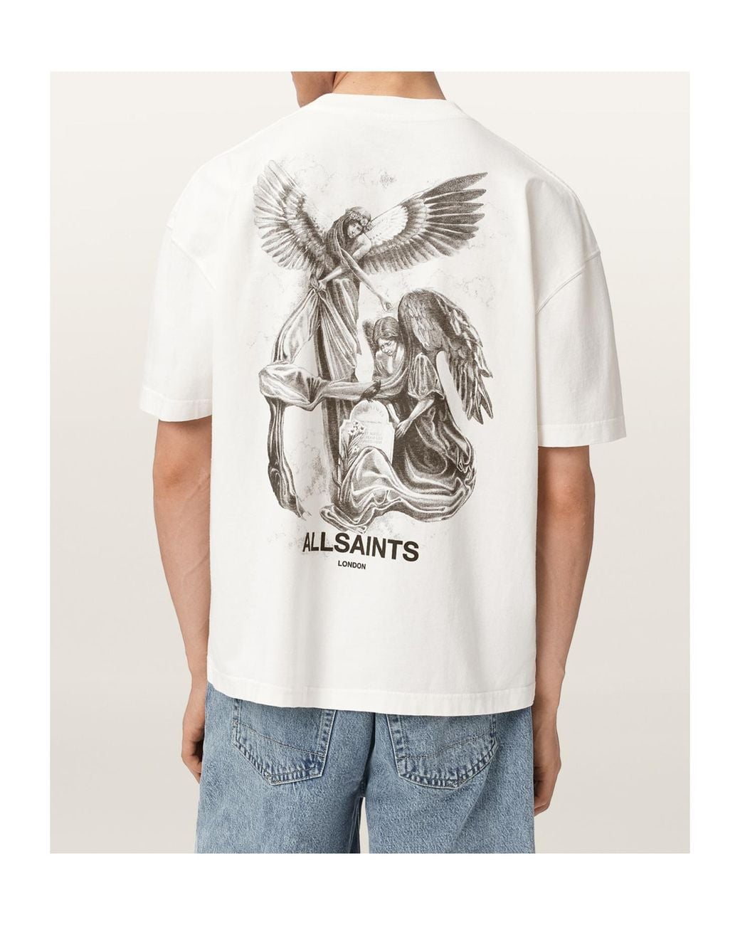 AllSaints White Seraph Graphic T-Shirt for men