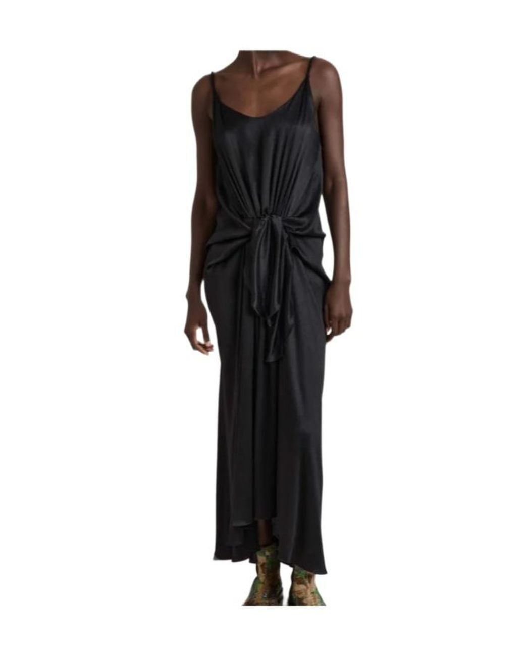 J.W. Anderson Black Jw Anderson Knotted Waist Longline Dress