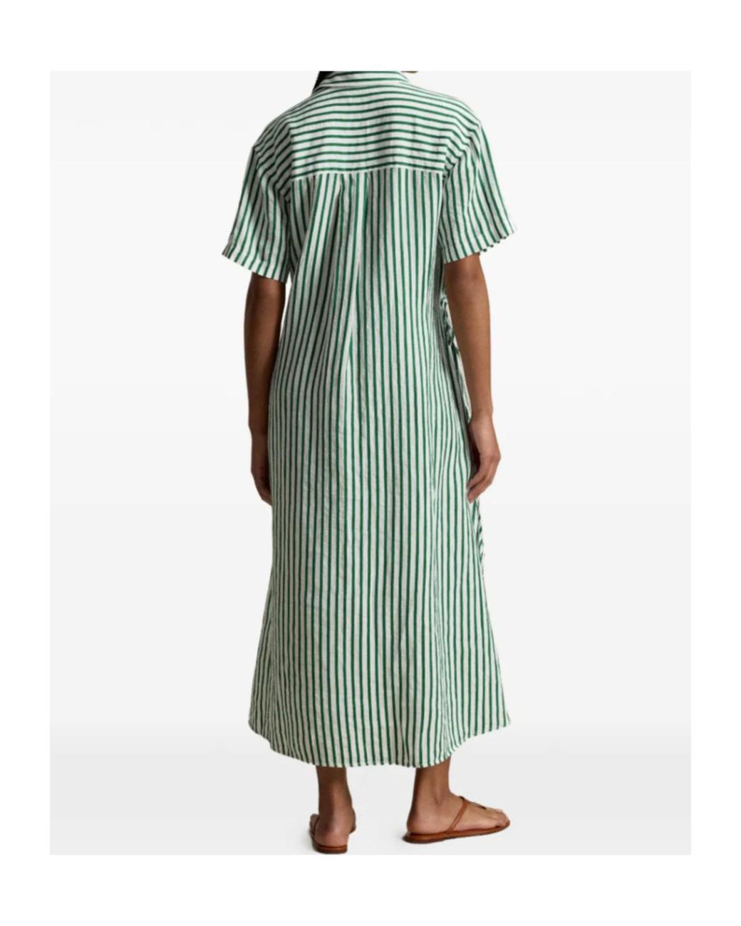 Polo Ralph Lauren Green Striped Drawstring Dress