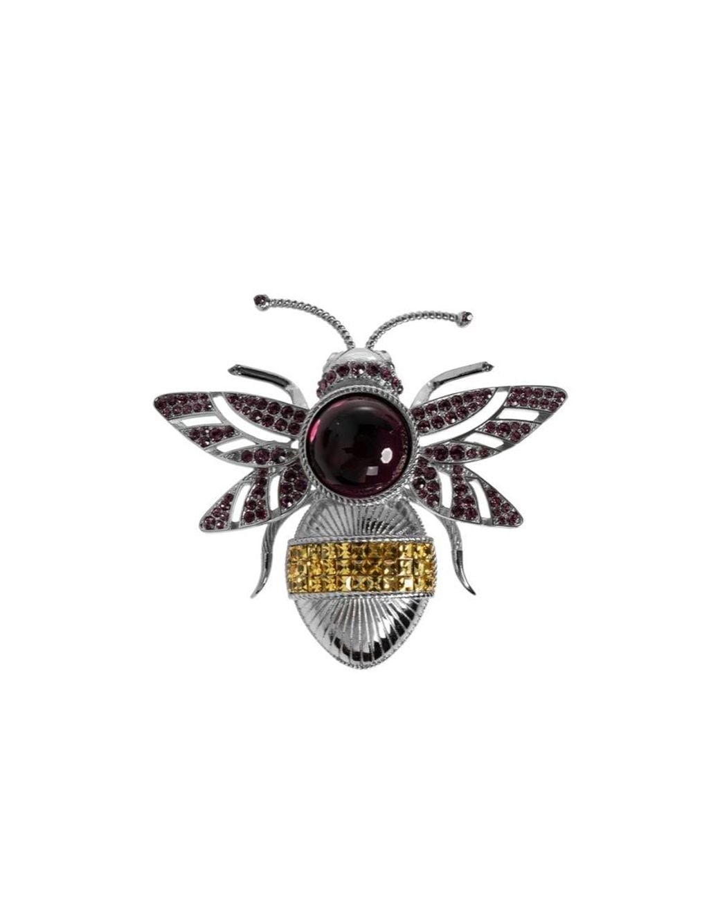 Dolce & Gabbana White Bee Embellished Brooch for men