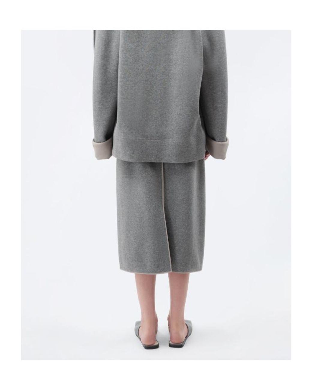Carven Gray Pull-On Skirt
