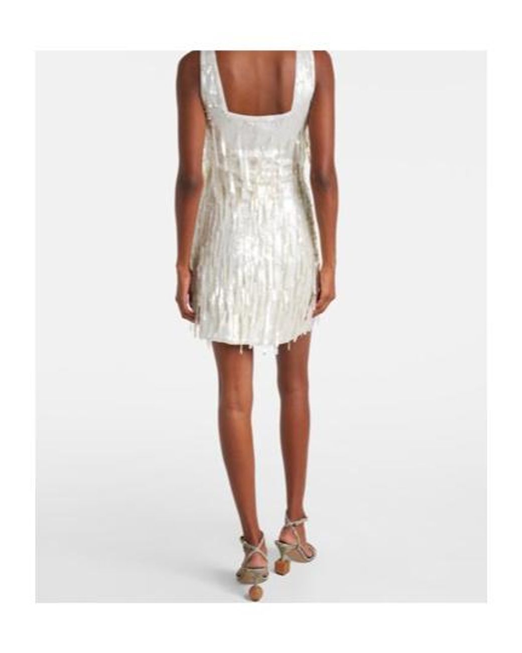 Staud White Le Sable Sequined Minidress