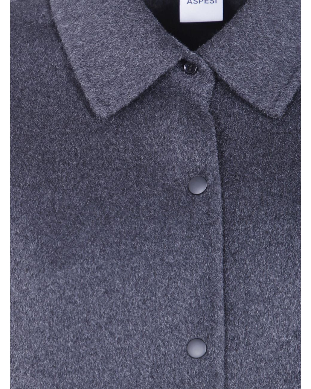 Aspesi Blue Snap-Front Wool Jacket