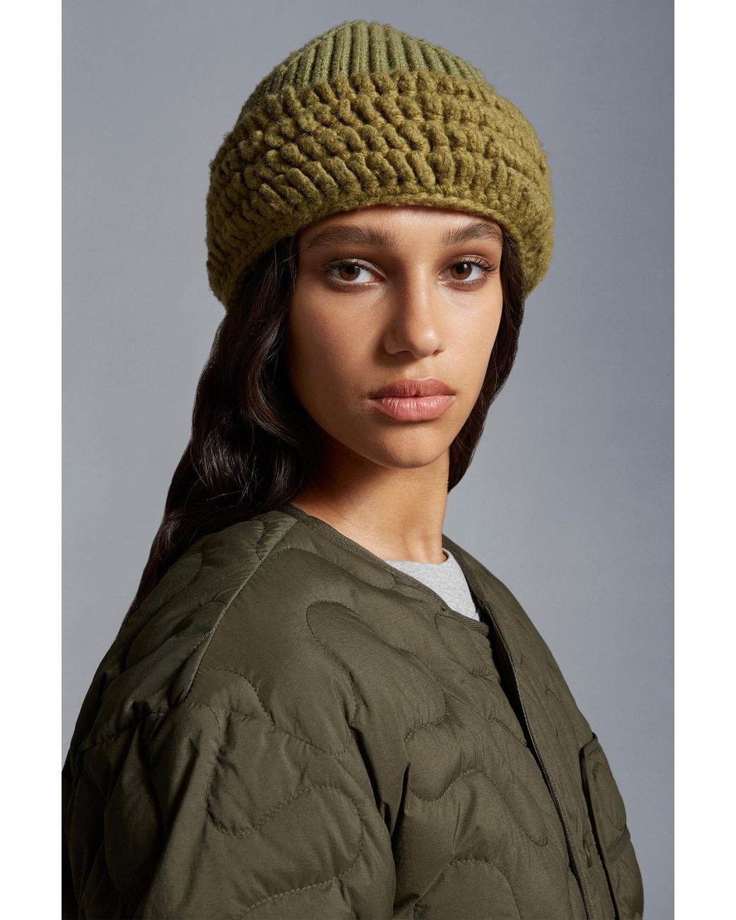Moncler Green Wool Beanie for men