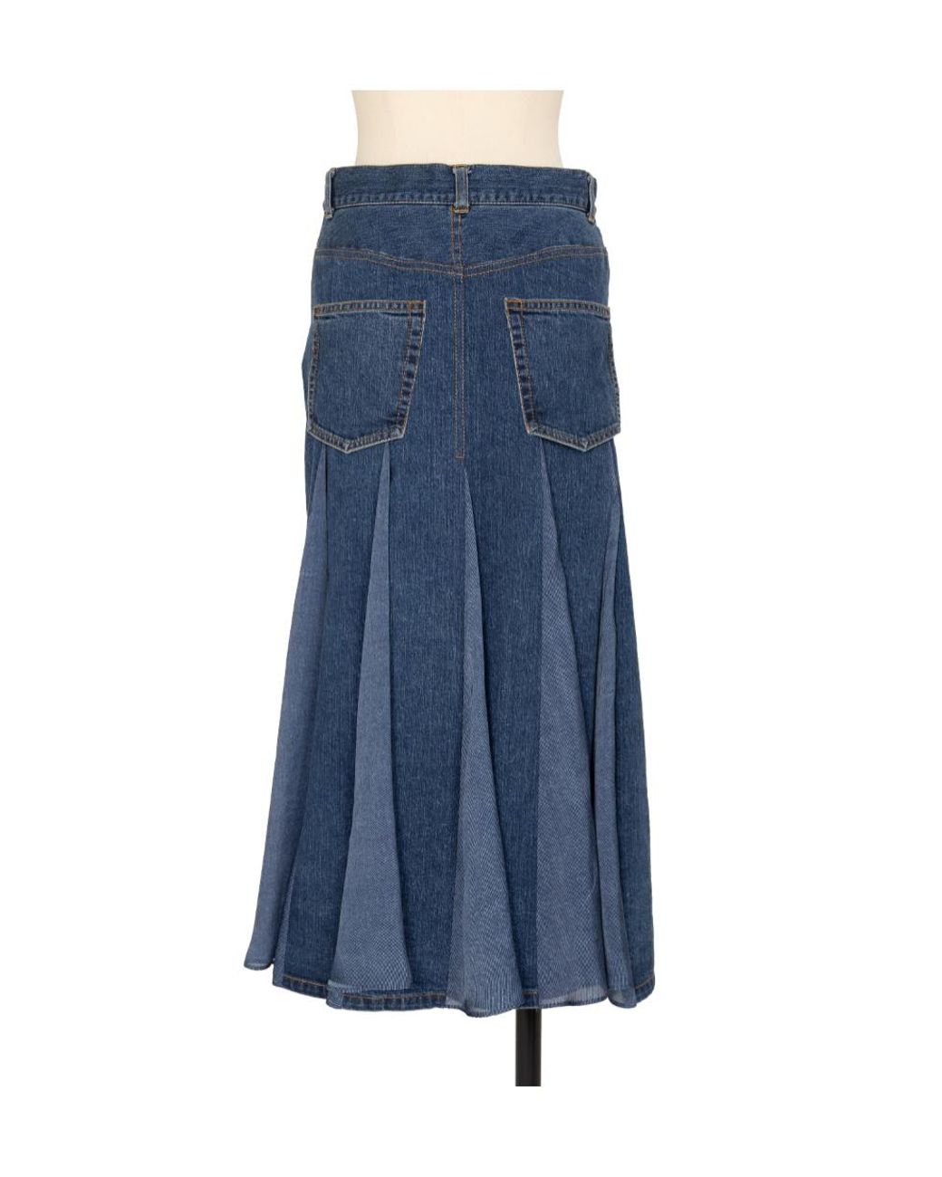 Sacai Blue Pleated Denim Skirt