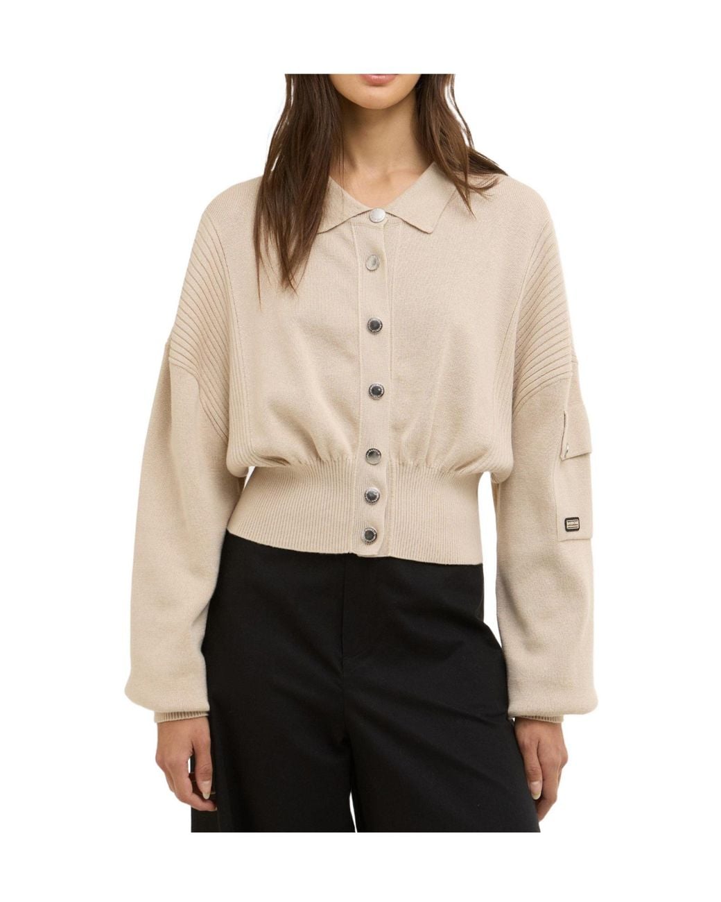 Barbour Natural Gigi Knitted Bomber