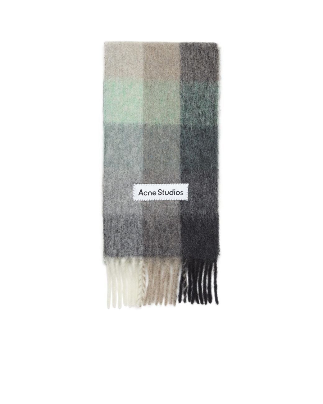 Acne Gray Logo Patch Scarf for men