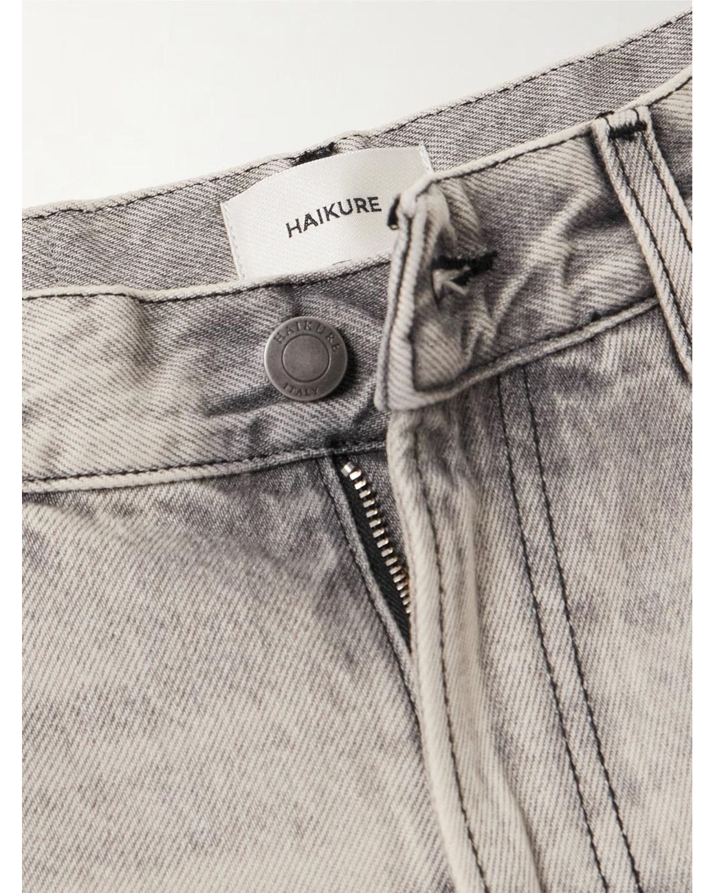 Haikure Gray Bonnie High-Rise Straight-Leg Jeans